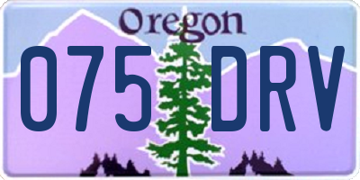 OR license plate 075DRV