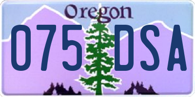 OR license plate 075DSA