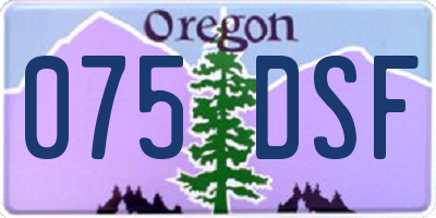 OR license plate 075DSF