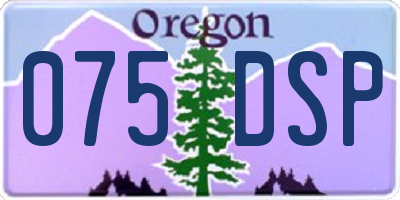 OR license plate 075DSP