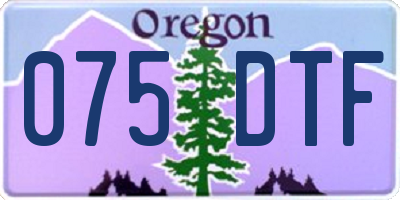 OR license plate 075DTF