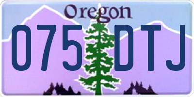 OR license plate 075DTJ