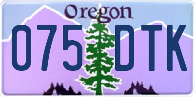 OR license plate 075DTK