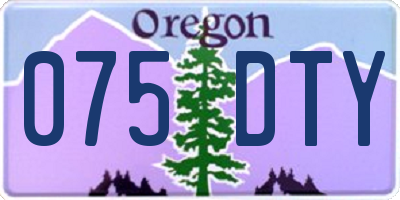 OR license plate 075DTY