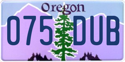 OR license plate 075DUB