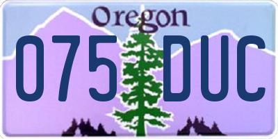 OR license plate 075DUC