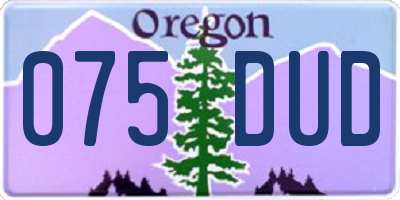 OR license plate 075DUD