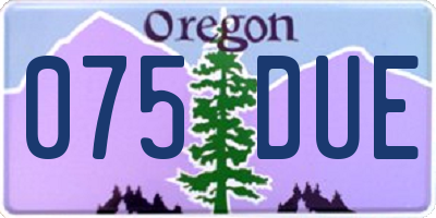 OR license plate 075DUE