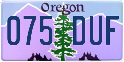 OR license plate 075DUF