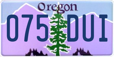 OR license plate 075DUI
