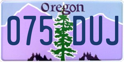 OR license plate 075DUJ