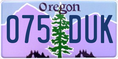 OR license plate 075DUK
