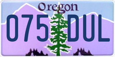 OR license plate 075DUL