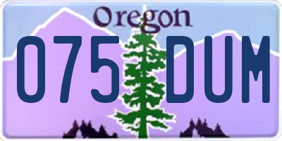 OR license plate 075DUM