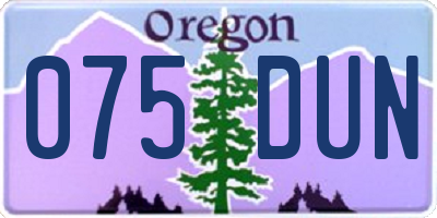 OR license plate 075DUN