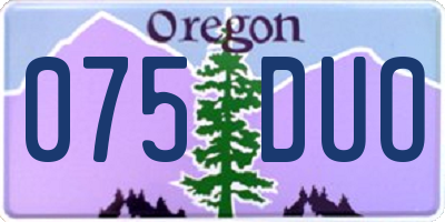 OR license plate 075DUO
