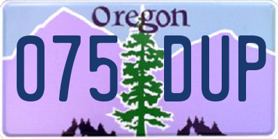 OR license plate 075DUP