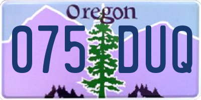 OR license plate 075DUQ