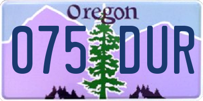 OR license plate 075DUR