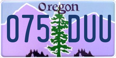 OR license plate 075DUU
