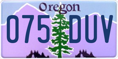 OR license plate 075DUV