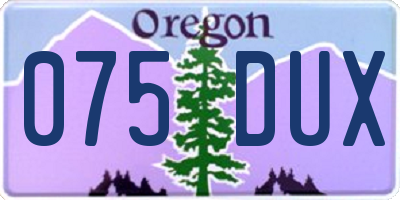 OR license plate 075DUX