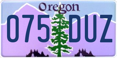 OR license plate 075DUZ
