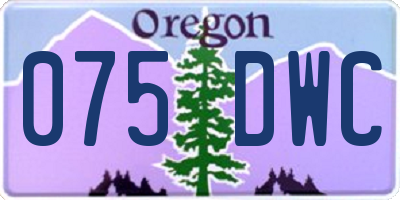 OR license plate 075DWC
