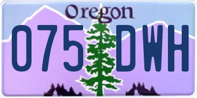 OR license plate 075DWH