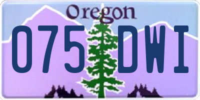 OR license plate 075DWI