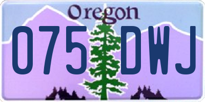 OR license plate 075DWJ