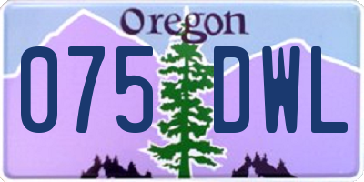 OR license plate 075DWL
