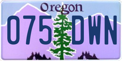OR license plate 075DWN