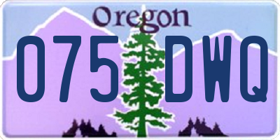 OR license plate 075DWQ