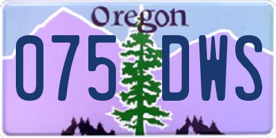 OR license plate 075DWS