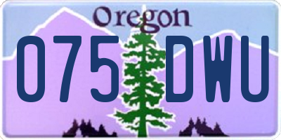 OR license plate 075DWU