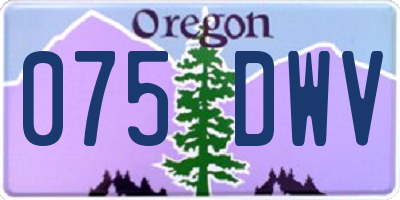 OR license plate 075DWV