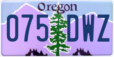 OR license plate 075DWZ