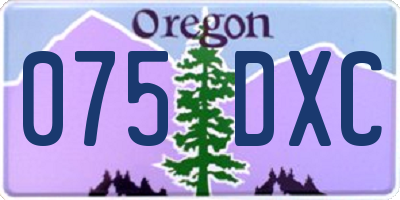 OR license plate 075DXC