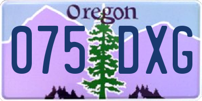OR license plate 075DXG