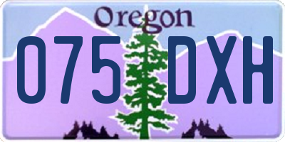 OR license plate 075DXH