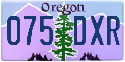 OR license plate 075DXR