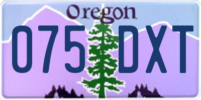 OR license plate 075DXT