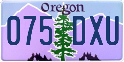 OR license plate 075DXU
