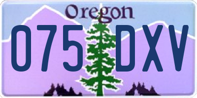 OR license plate 075DXV