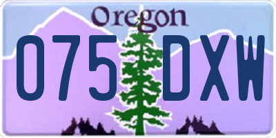 OR license plate 075DXW