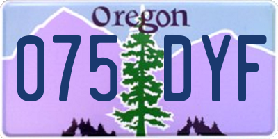 OR license plate 075DYF