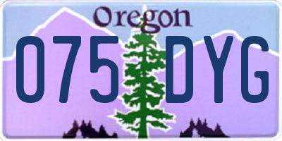 OR license plate 075DYG