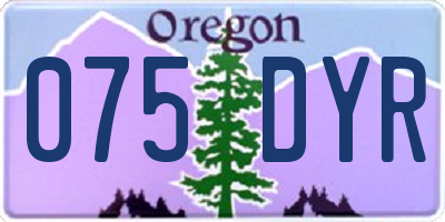 OR license plate 075DYR