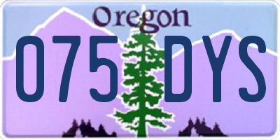 OR license plate 075DYS